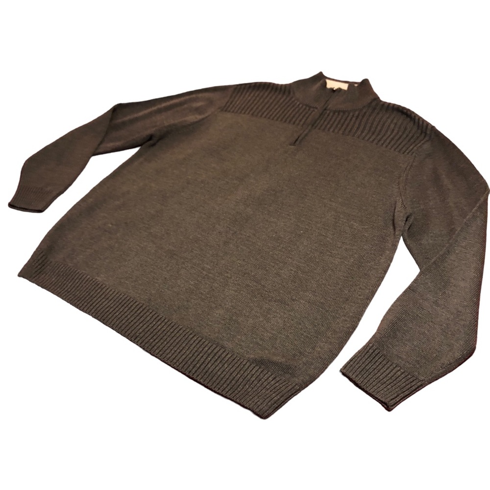 NWOT Simply Styled by SEARS 3/4 Zip Grey Quarter Zip Pullover Sweater Size XXL